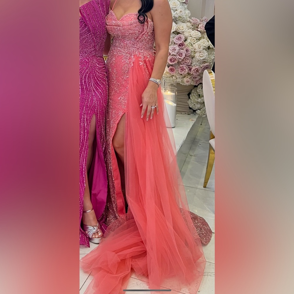 Cara Couture Elegant Coral Gown